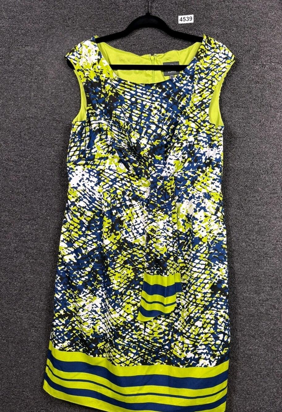Adrianna Papell Pencil Dress Women’s Size 14 Green Blue Geometric Sleeveless